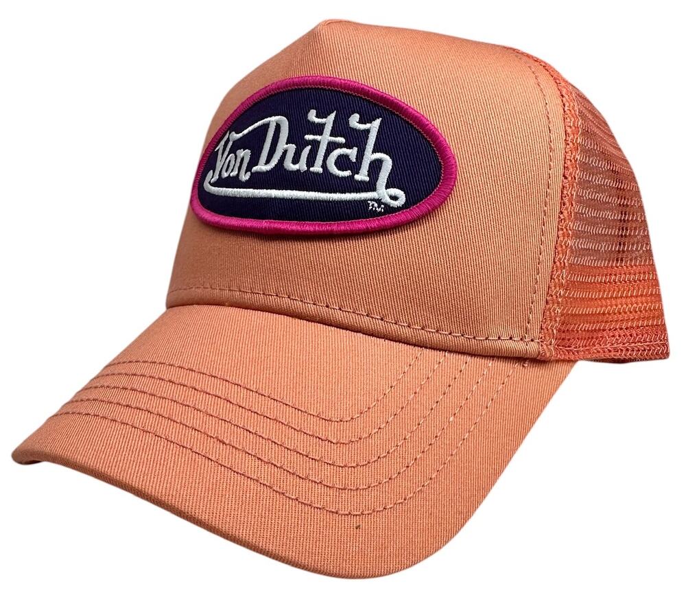 Von Dutch Trucker Hat Soft Orange Snapback Cap